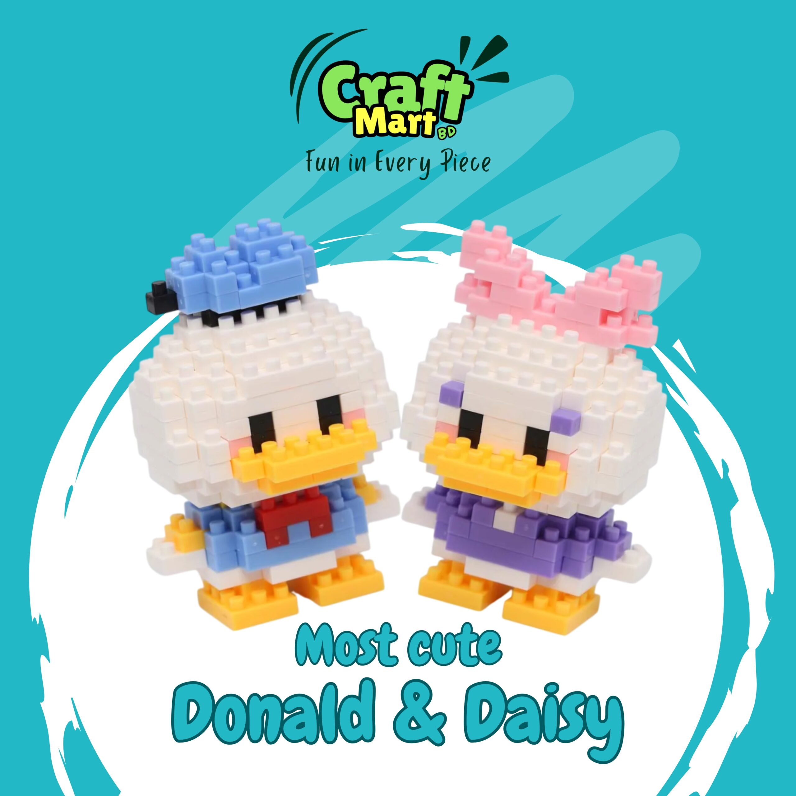 Cute Couple Donald and Daisy Bricks – Build the Magic of Disney