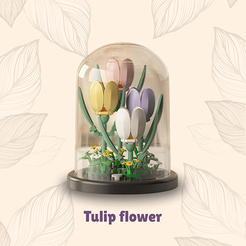 Tulip by Building Block Flower with Cover