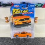 Ford 2018 Mustang GT orange diecast car with silver wheels and working suspension – MSZ