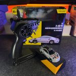 Silver Porsche 911 GT3 RS 1:64 Mini Alloy RC Drift Car by YEGAO with black wheels and 2.4GHz controller