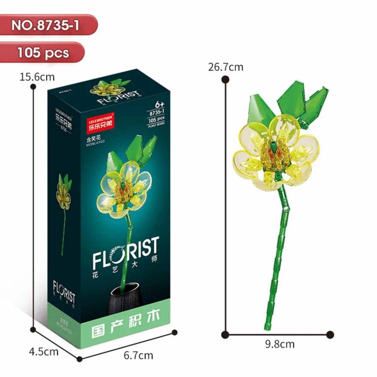Michelia Figo Building Blocks 105-Piece Transparent Yellow Flower by LELE BROTHER