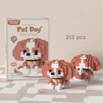 Beagle Dog Building Blocks 213-piece brown and white puppy model with floppy ears K211
