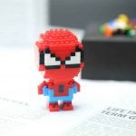 Spider-Man Marvel Super Hero F3029 Micro Building Blocks mini figure with red mask, white eyes and blue outfit