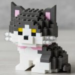 British Shorthair Building Blocks 172-Piece Grey and White Cat by LELE BROTHER
