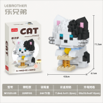 Black and White Cat Blocks 205-Piece Model with Scratching Post by LELE BROTHER