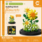 Sunflower Building Blocks with Dust Cover 310-piece flower display by CHAOLECHUANG