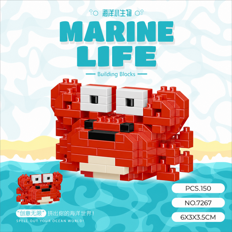 Red Crab Marine Life 7267 Micro Building Blocks 150-piece red crab model with large eyes and claws Select 82 more words to run Humanizer.