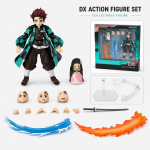 Tanjiro Kamado 498DX articulated action figure with sword, interchangeable faces, water and flame effect parts