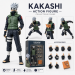 Kakashi Hatake Naruto SHF Style 16CM articulated action figure with green vest, interchangeable hands and accessories