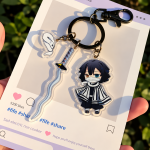 Obanai Iguro Demon Slayer acrylic character charm with serpent sword, snake charm and metal clasp