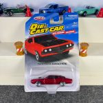 Ford Torino Cobra 1970 red diecast car with black hood, chrome-style wheels and working suspension – MSZ