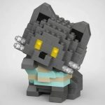 Grey Cat Building Blocks 175-Piece Model with Striped Sweater by LELE BROTHER