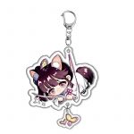 Kanao Tsuyuri Demon Slayer cat acrylic character charm with butterfly pendant and metal clasp