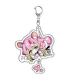 Mitsuri Kanroji Demon Slayer acrylic character charm with hanging heart pendant