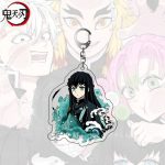 Muichiro Tokito Demon Slayer acrylic character charm with mist-themed artwork and metal clasp