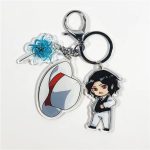 Muzan Kibutsuji Demon Slayer acrylic character charm with white hat charm and blue flower charm