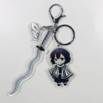 Obanai Iguro Demon Slayer acrylic character charm with serpent sword, snake charm and metal clasp