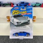Porsche 918 Spyder blue diecast car with silver wheels, open-top design and working suspension – MSZ