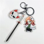 Sabito Demon Slayer acrylic character charm with sword, fox mask charm and metal clasp