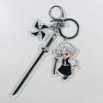 Sanemi Shinazugawa Demon Slayer acrylic character charm with sword and decorative wind-style charm