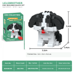 Taicang Hound Building Blocks 181-piece black and white dog model with floppy ears W1528-05
