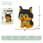 Doberman Pinscher Building Blocks 172-piece black and tan dog model with blue collar W1526-04