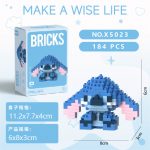 Stitch Disney Micro Building Blocks X5023 184-piece blue mini figure with large ears and pink details