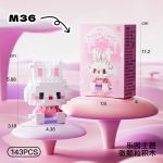 Little White Rabbit Micro Building Blocks M36 143-piece mini figure with long white ears and pink outfit