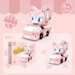 LinaBell Disney 6903 Building Blocks 377-piece pink fox character riding a pink and white mini kart