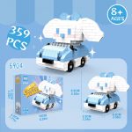 Cinnamoroll Sanrio 6904 Building Blocks 359-piece character riding a light blue and white mini kart