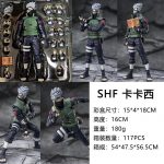 Kakashi Hatake Naruto SHF Style 16CM articulated action figure with green vest, interchangeable hands and accessories