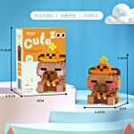 Capybara K284 Micro Building Blocks 213-piece brown mini animal figure with orange hat