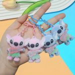Blue Stitch Fuzzy Keychain