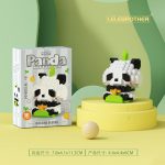 Panda Wildlife Micro Building Blocks M1508-04 161-piece black-and-white panda mini figure with green bamboo detail