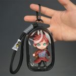 Gaara Kazekage chibi mini figure with red hair, green eyes and sand gourd inside transparent black display case