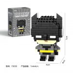 Batman DC Super Hero F3030 Micro Building Blocks mini figure with black cowl, pointed ears, grey suit and yellow belt