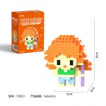 Nami One Piece Anime F3033 Micro Building Blocks mini figure with orange hair, green top and purple staff