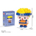 Naruto Uzumaki Anime Q5048 Micro Building Blocks mini figure with yellow spiky hair, blue forehead protector and orange outfit
