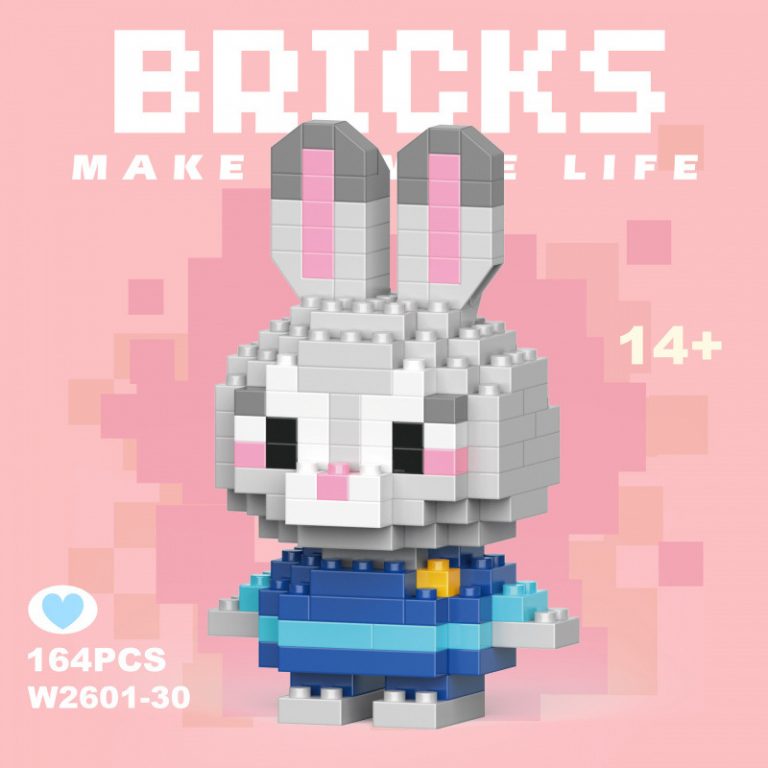 Judy Hopps Disney Zootopia Micro Building Blocks W-030 164-piece rabbit mini figure with long ears and blue outfit