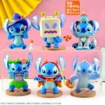 Stitch Collectible Figures blind box with six costume designs and Stitch Angel couple displays