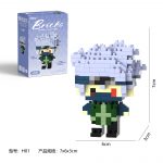 Kakashi Hatake Naruto Anime H-01 Micro Building Blocks mini figure with silver-grey hair, forehead protector and green ninja vest