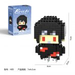 Itachi Uchiha Naruto Anime H-09 Micro Building Blocks mini figure with black hair, red eyes and Akatsuki-inspired cloak