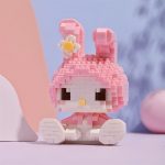 My Melody Sanrio 1022 Building Blocks 406-piece pink mini figure with bunny ears and flower decoration