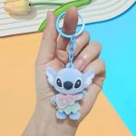 Blue Stitch Fuzzy Keychain