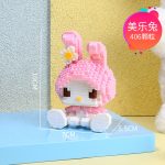 My Melody Sanrio 1022 Building Blocks 406-piece pink mini figure with bunny ears and flower decoration