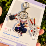 Tengen Uzui Triple Keyring with character, outfit and dual-sword acrylic charms
