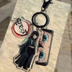 Muichiro Tokito Demon Slayer Anime Keyring with Three Hanging Charms