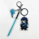 Muichiro Mist Sword Keyring with Blue Acrylic Charms