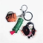 Nezuko Chibi Triple Keyring with Bamboo and Box Charms