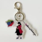 Giyu Tomioka Triple Keyring with character, haori and sword-inspired acrylic charms